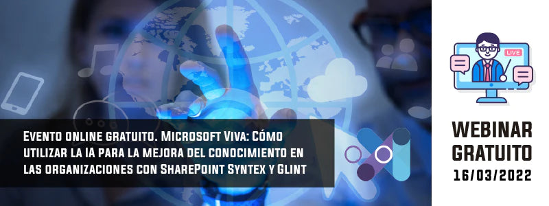 Événement en ligne : Microsoft Viva : Comment utiliser l'IA pour améliorer les connaissances dans les organisations avec SharePoint Syntex et Glint